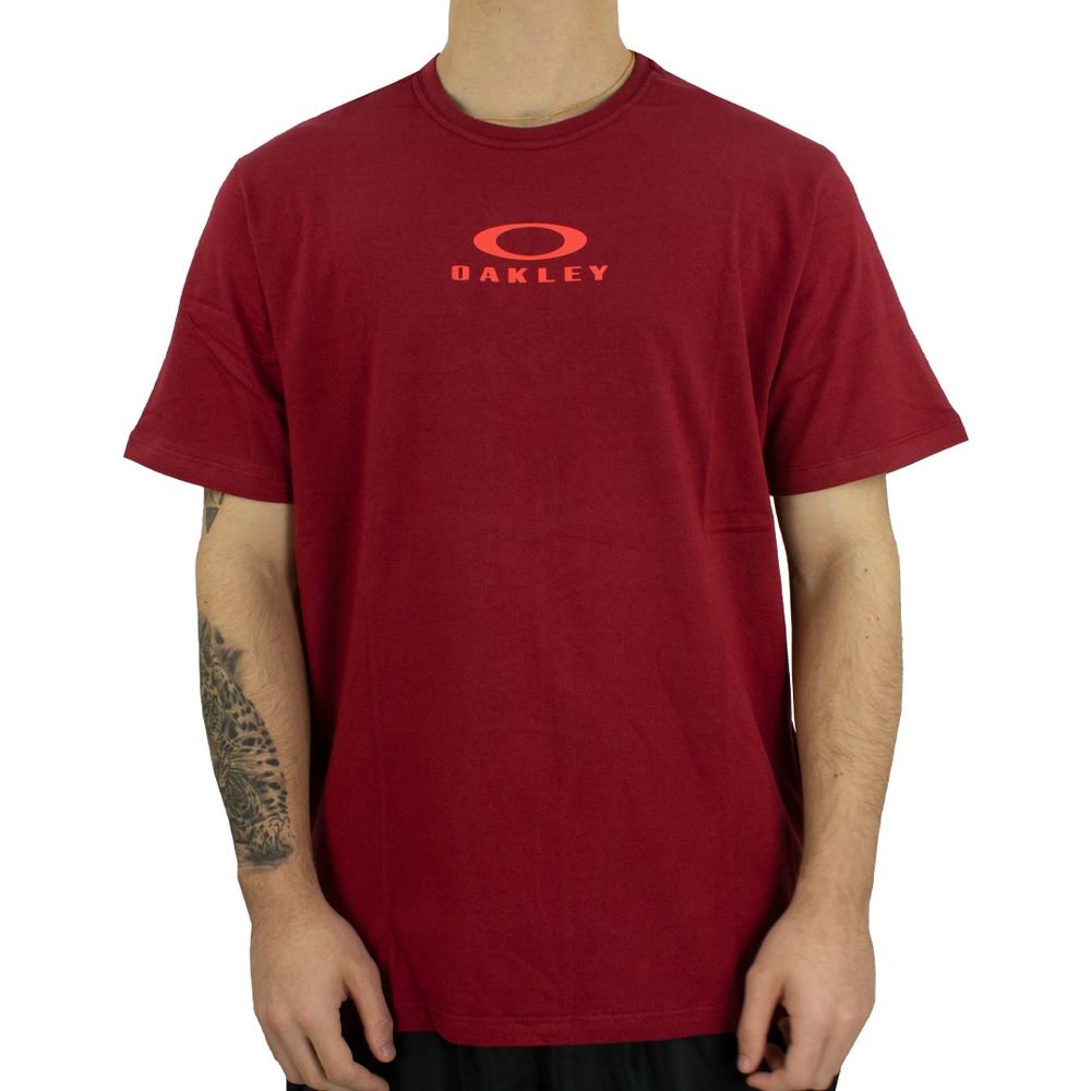 Camiseta Masculina Oakley Bark New Vermelha - overboard